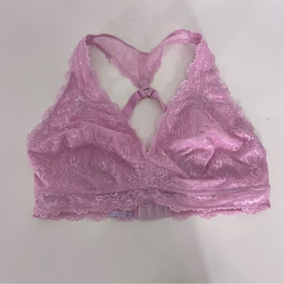 Savage X Fenty Light Pink Lace Unlined Bralette Bra - Picture 1 of 7